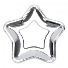 Papperstallrikar Stjärna Silver Metallic 6-pack Coopers Candy