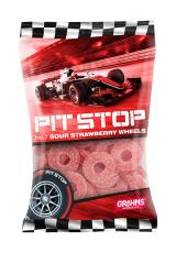 Pit Stop Sour Strawberry Wheels 100g Coopers Candy
