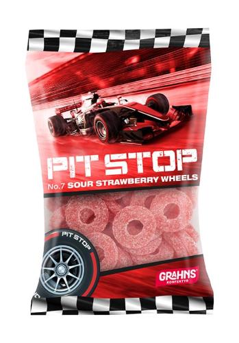 Pit Stop Sour Strawberry Wheels 100g Coopers Candy