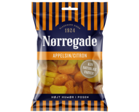 Norregade Apelsin Citronklyftor 85g Coopers Candy
