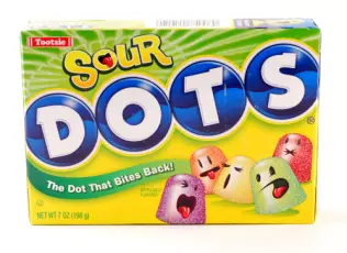 Tootsie Dots Sour Box 170g Coopers Candy