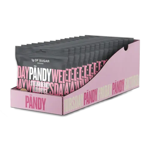 Pändy Candy Strawberry/Liquorice 50g x 14st Coopers Candy