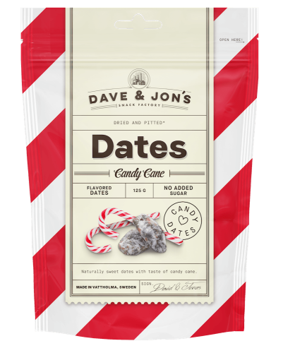 Dave & Jons Dadlar Candy Cane 125g Coopers Candy