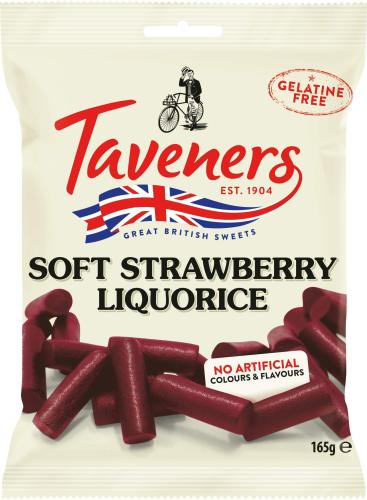 Taveners Soft Strawberry Liquorice 165g (BF: 2024-02-29) Coopers Candy