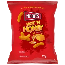 Herrs Hot n Honey Cheese Curls 113g Coopers Candy
