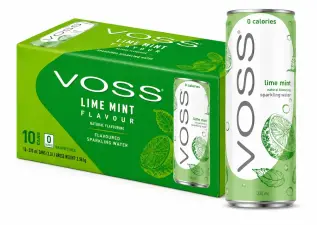 Voss Kolsyrat Vatten Lime Mint 330ml x 10st (BF:2026-08-13) Coopers Candy