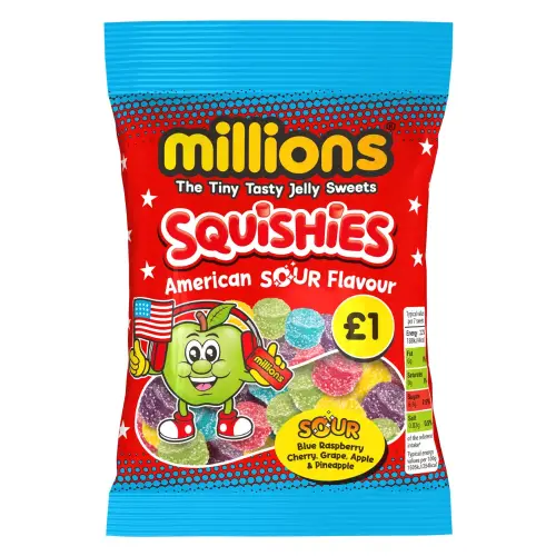 Millions Squishies American Sour Flavour 120g Coopers Candy