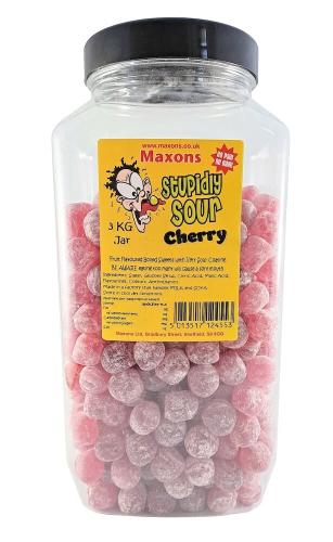 Maxons Stupidly Sour Jar Cherry 3kg Coopers Candy
