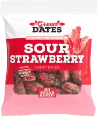 Green Dates Dadlar Sour Strawberry 90g Coopers Candy