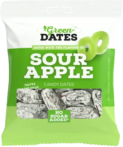 Green Dates Dadlar Sour Apple 90g Coopers Candy