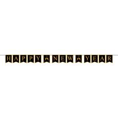 Vimpelgirlang Happy New Year Svart/Guld Coopers Candy