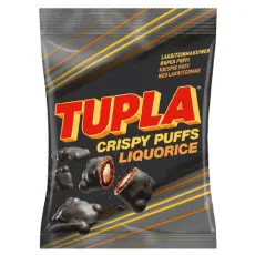 Tupla Crispy Puffs Liquorice 140g Coopers Candy