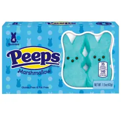 Peeps Marshmallow Bunnies Blue 4-pack 42g Coopers Candy