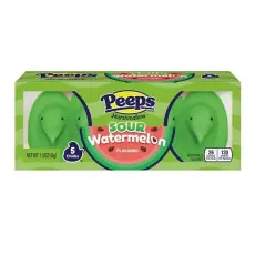 Peeps Marshmallow Chicks Sur Vattenmelon 4-pack 42g Coopers Candy