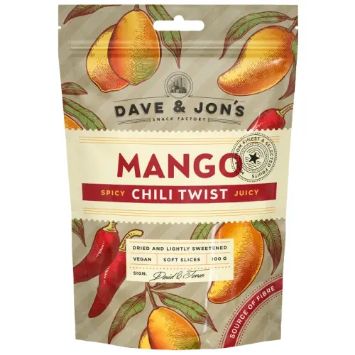 Dave & Jons Torkad Mango Chili Twist 100g Coopers Candy