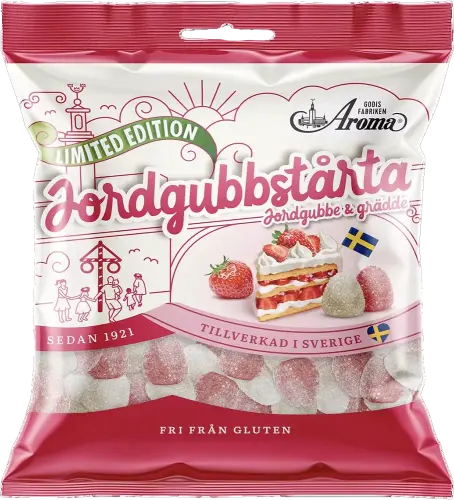 Aroma Jordgubbstårta 125g Coopers Candy