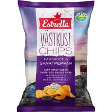 Estrella V&auml;stkustchips F&auml;rskost & Svartpeppar 180g Coopers Candy