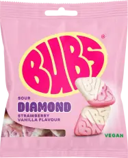 BUBS Strawberry Vanilla Diamond 155g Coopers Candy