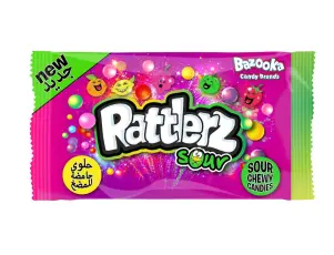 Bazooka Rattlerz Sour Chewy Candies 40g (BF:2025-05-21) Coopers Candy