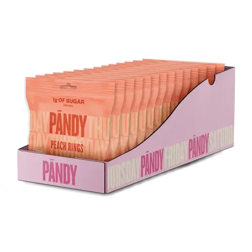 Pändy Candy Peach Rings 50g x 14st Coopers Candy