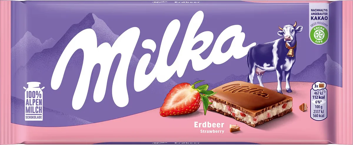 Milka Maitosuklaalevy Mansikka 100g