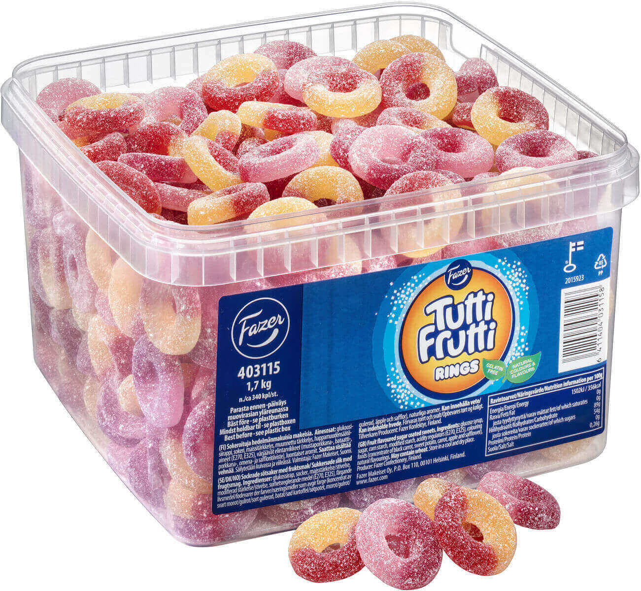 Fazer Tutti Frutti Rings 1,7kg Karkkirenkaat
