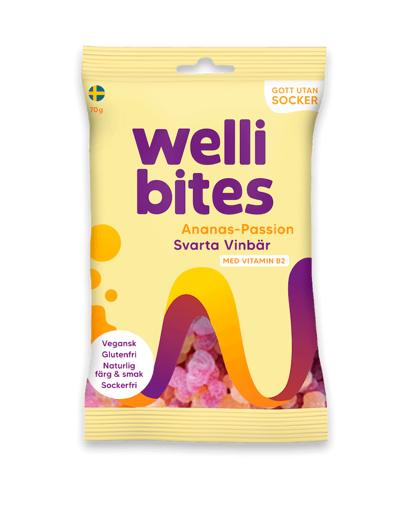 Wellibites Ananas-Passion & Mustaherukka 70g