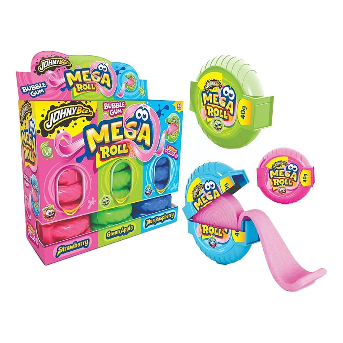 Johny Bee Mega Roll Bubble Gum 40g (1 kpl)
