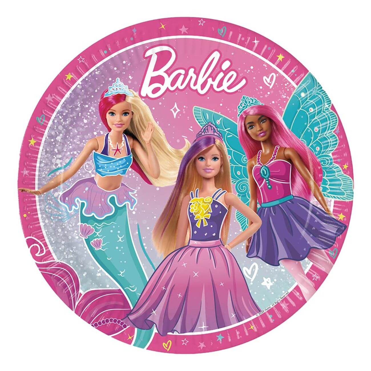 Papperstallrikar Barbie Fantasy 8-pack