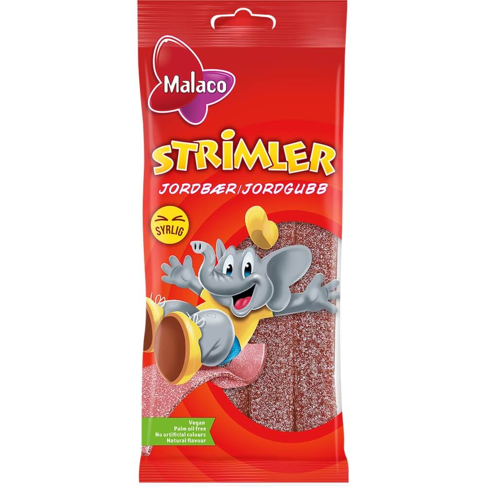 Malaco Strimler Mansikka 80g