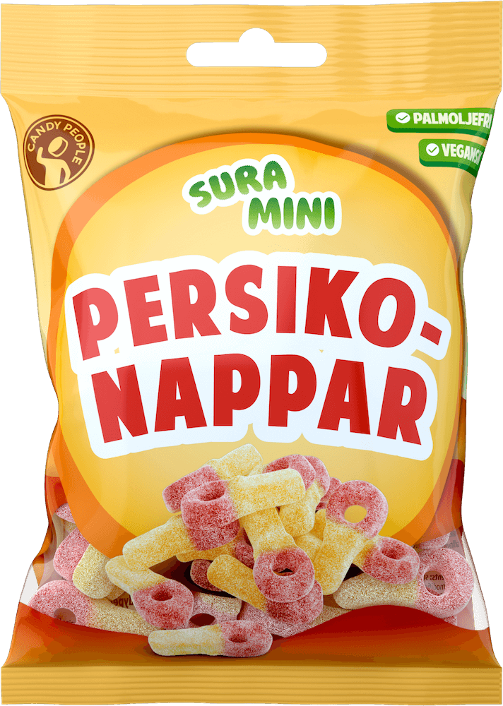 Sura Mini Persikkanappar 70g