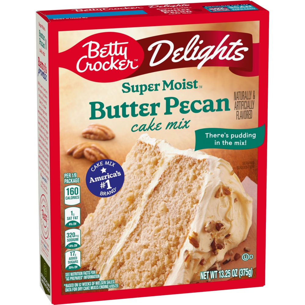 Betty Crocker Leivontaseos Super Moist Butter Pecan 375g