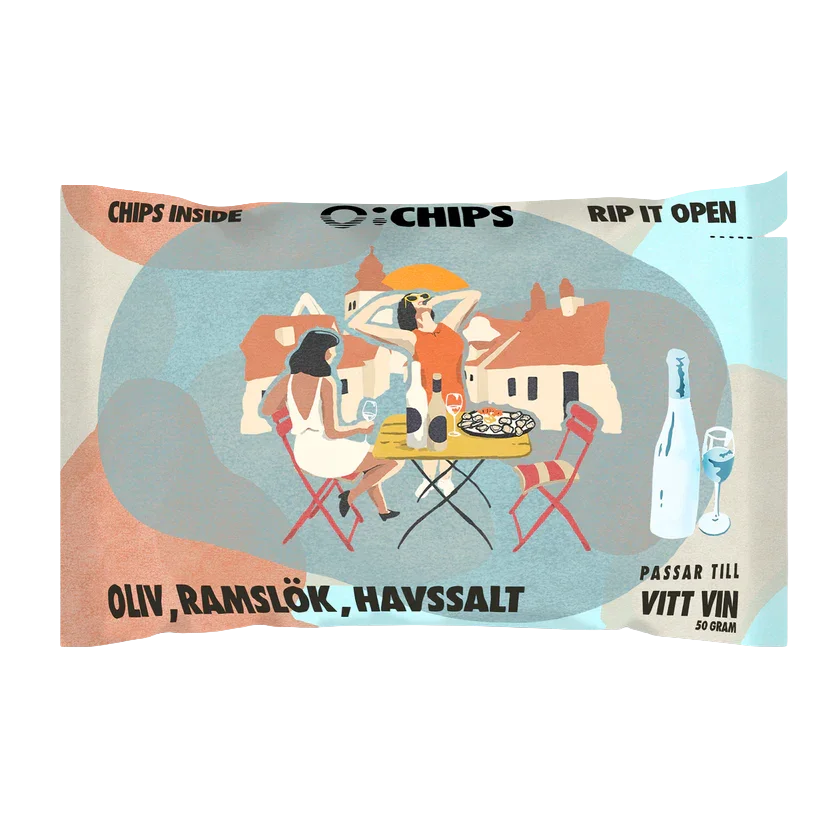 Ö-Chips Valkoviini - Oliivi, Karhunlaukka, Merisuola 50g