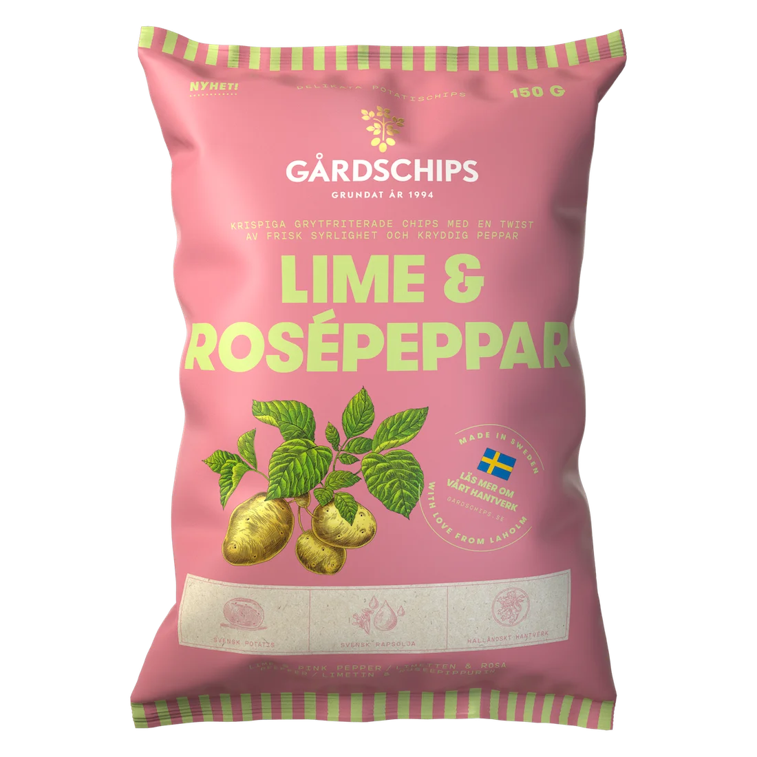 Gårdschips Sipsit Lime Ruusupippuri 150g