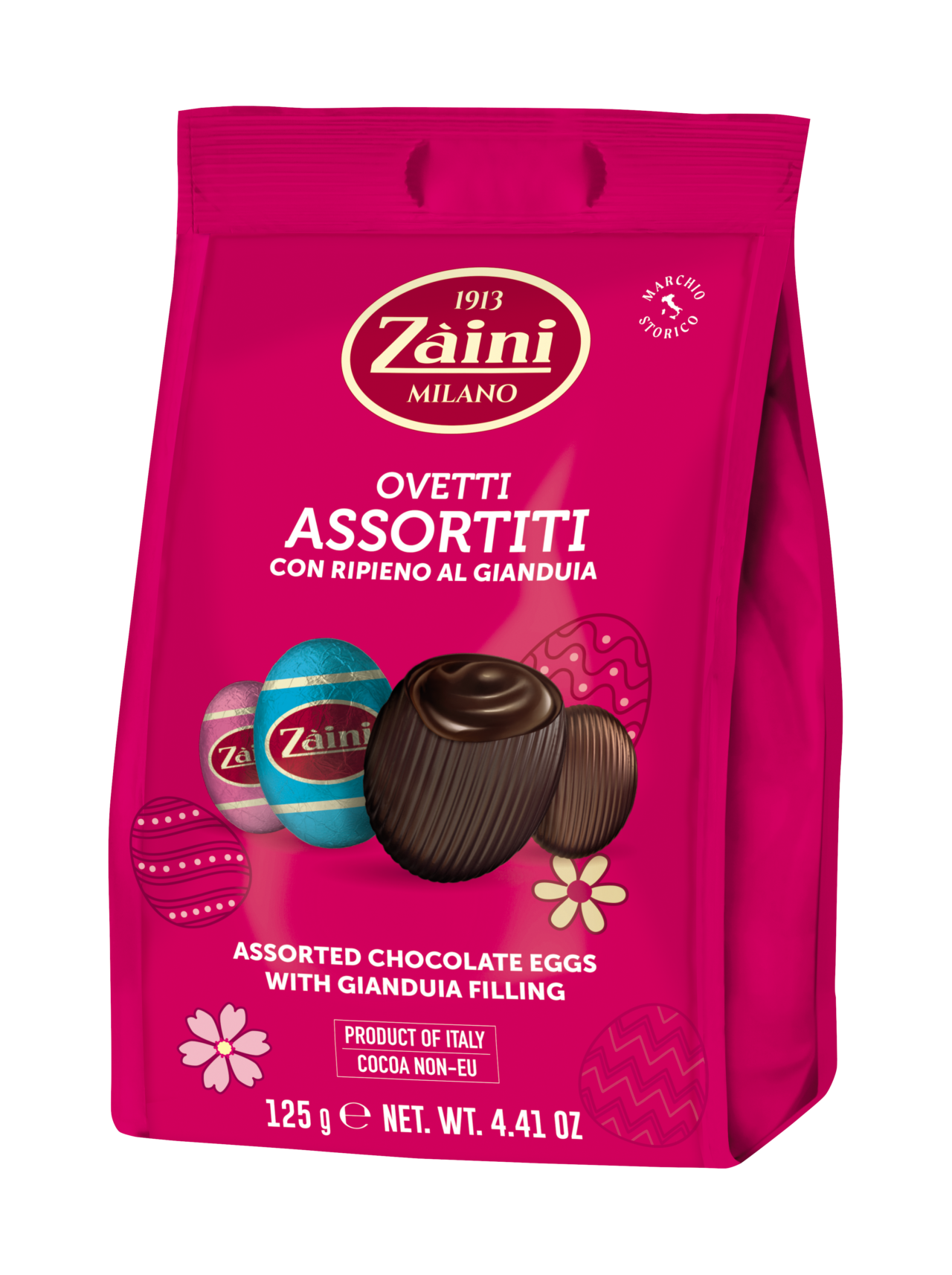 Zaini Chokladägg med hasselnötsfyllning 125g