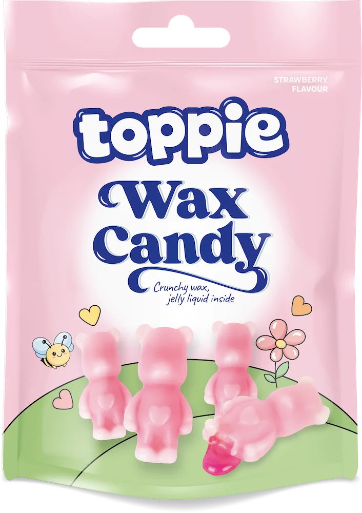 Toppie Wax Candy Bear Jordgubb 40g