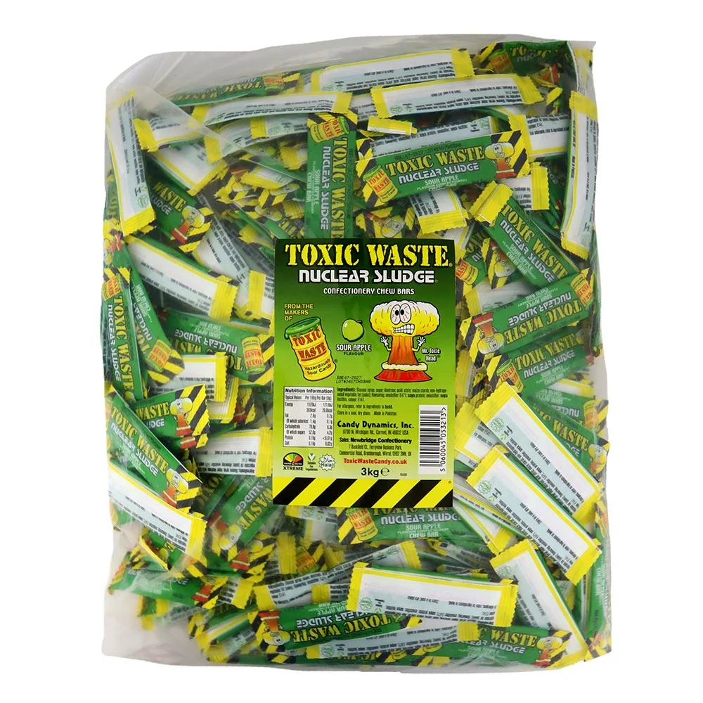 Toxic Waste Nuclear Sludge Mini Chew Bars Sour Apple 3kg