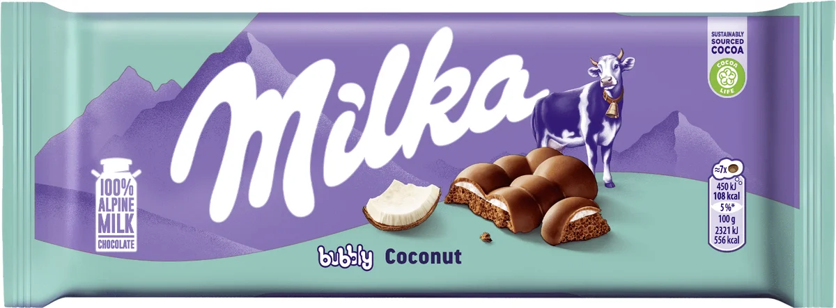 Milka Maitosuklaalevy Bubbly Coconut 97g