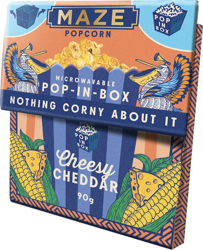 Maze Popcorn Pop-In-Box Cheesy Cheddar 90g