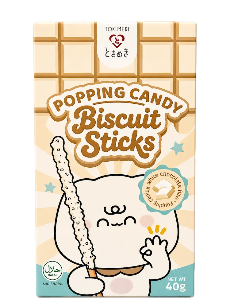 Tokimeki Biscuit Stick Popping Candy White Chocolate 40g