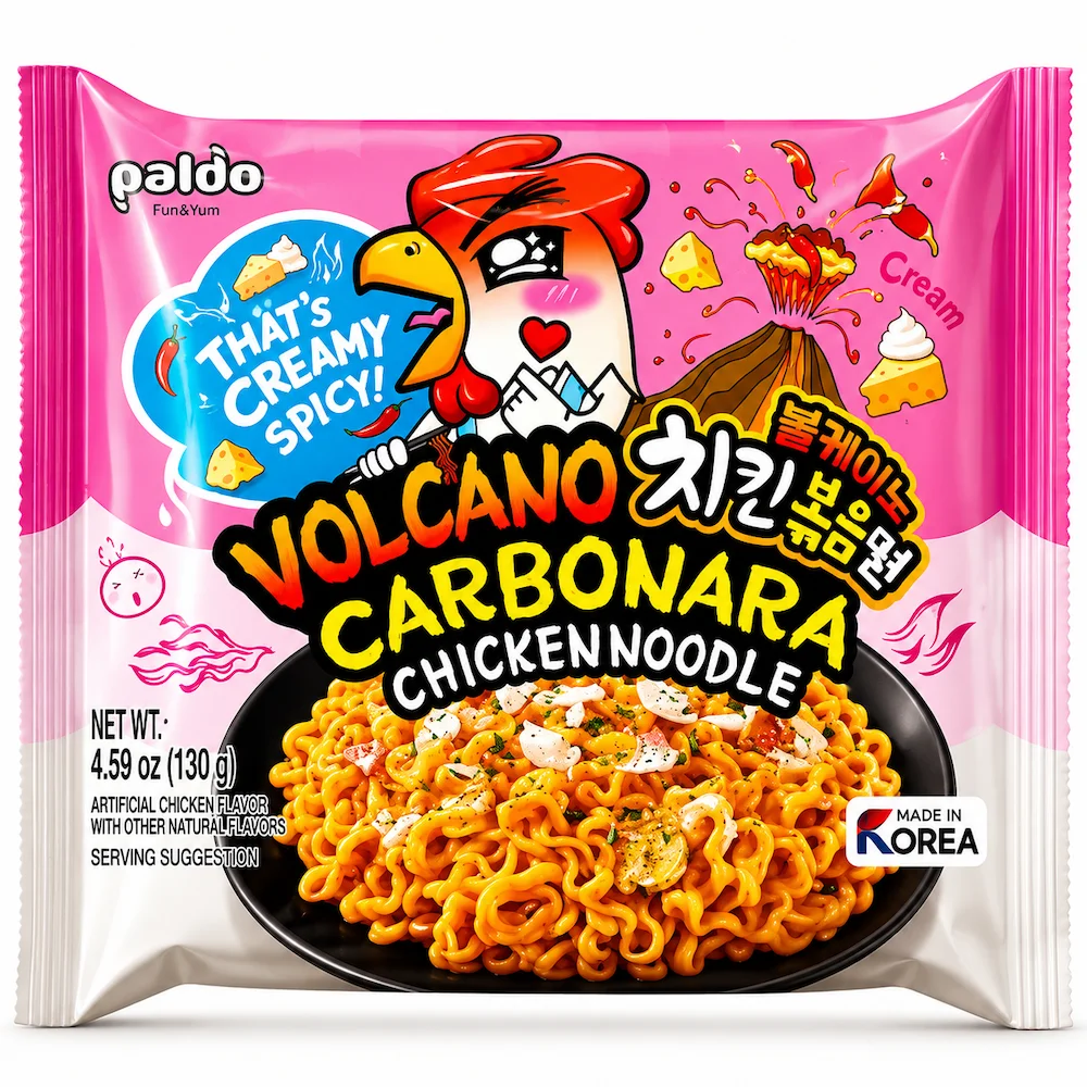 Paldo Volcano Chicken Carbonara Noodle 130g