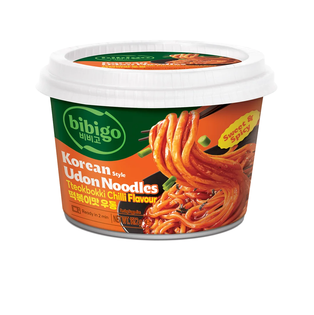 Bibigo Korean Udon Noodle Tteokbokki Chilli Flavour 187g