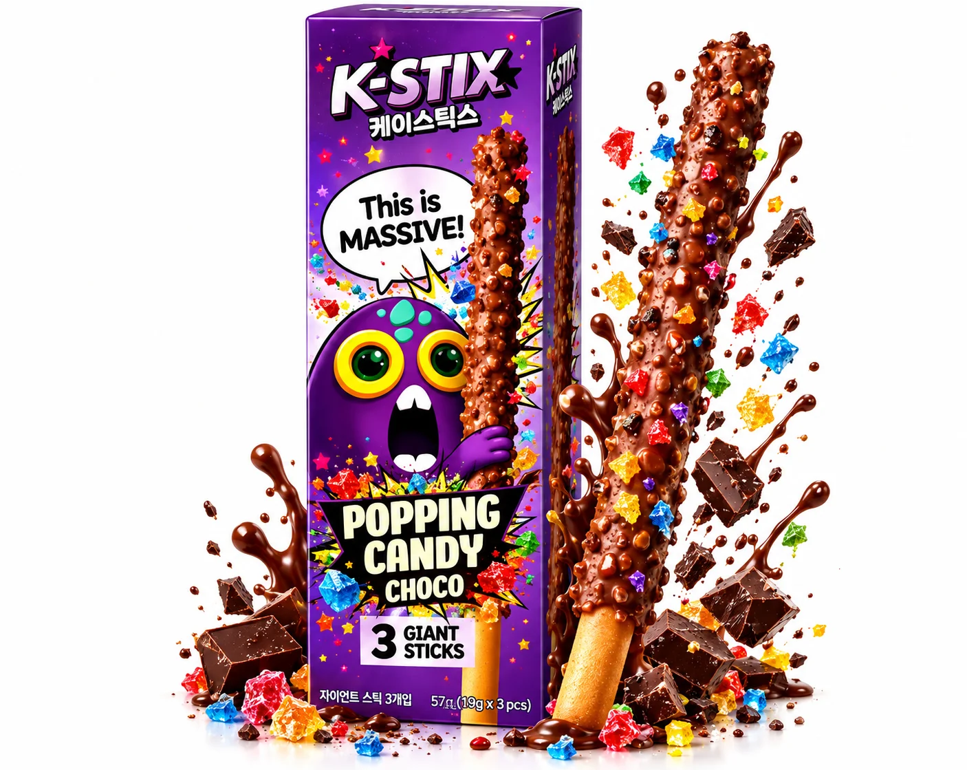 K-Stix Popping Candy Choco 54g