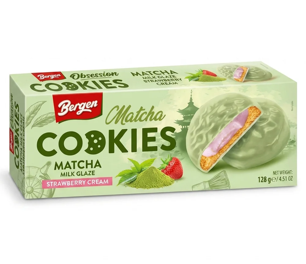 Bergen Matcha Strawberry Cookies 128g